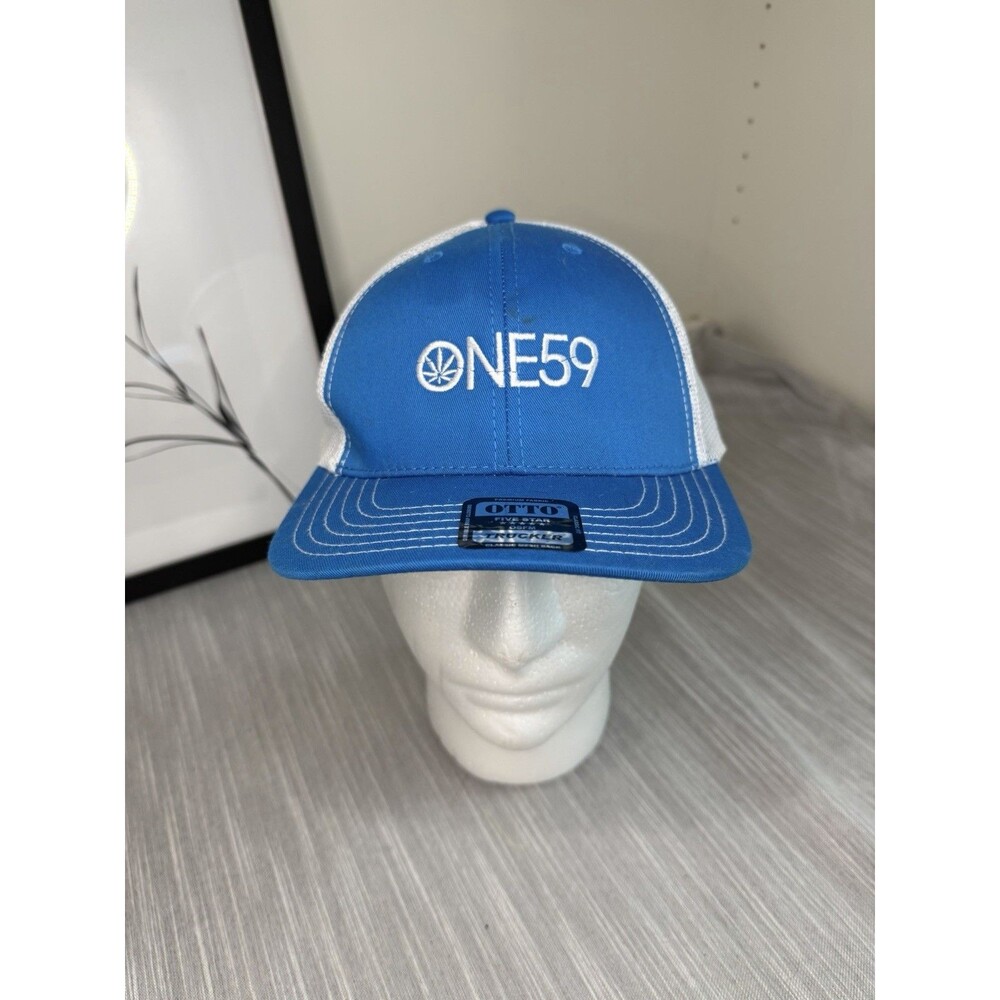 OTTO ONE59 Trucker Hat Blue White Mesh Snapback Cap OSFM 112-1